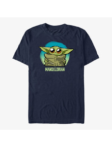 Pánské tričko Merch Star Wars: The Mandalorian - Cute Baby Heart Unisex T-Shirt Navy Blue