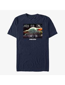 Pánské tričko Merch Star Wars: The Mandalorian - Song Meme Unisex T-Shirt Navy Blue