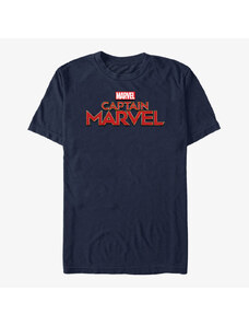 Pánské tričko Merch Captain Marvel: Movie - Captain Marvel Film Logo Unisex T-Shirt Navy Blue