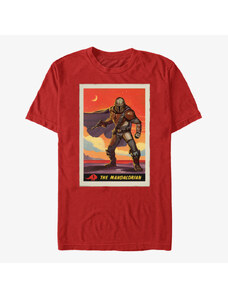 Pánské tričko Merch Star Wars: The Mandalorian - Mandalorian Poster Unisex T-Shirt Red