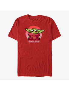 Pánské tričko Merch Star Wars: The Mandalorian - Cute Baby Heart Unisex T-Shirt Red