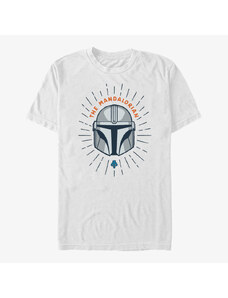 Pánské tričko Merch Star Wars: The Mandalorian - Simple Shield Unisex T-Shirt White