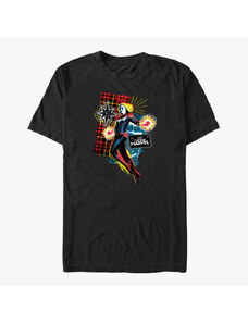 Pánské tričko Merch Captain Marvel: Movie - 90s Grunge Patch Marvel Unisex T-Shirt Black