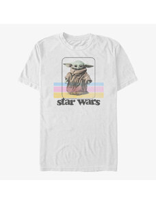 Pánské tričko Merch Star Wars: The Mandalorian - The Child Retro Unisex T-Shirt White