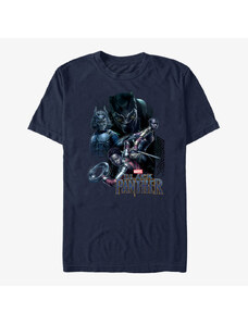 Pánské tričko Merch Marvel Black Panther: Movie - Warriors Unisex T-Shirt Navy Blue