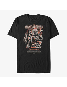 Pánské tričko Merch Star Wars: The Mandalorian - Retro Pop Poster Unisex T-Shirt Black