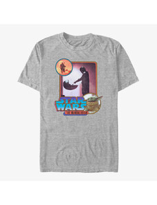 Pánské tričko Merch Star Wars: The Mandalorian - RETRO MANDO Unisex T-Shirt Heather Grey