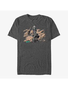 Pánské tričko Merch Star Wars: The Mandalorian - IG11 Droid Unisex T-Shirt Dark Heather Grey