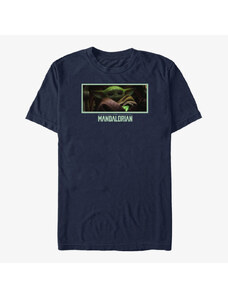 Pánské tričko Merch Star Wars: The Mandalorian - The Stare Unisex T-Shirt Navy Blue