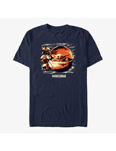 Pánské tričko Merch Star Wars: The Mandalorian - Child Group Unisex T-Shirt Navy Blue