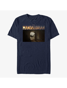 Pánské tričko Merch Star Wars: The Mandalorian - Logo Scene Unisex T-Shirt Navy Blue