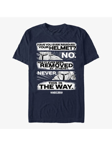 Pánské tričko Merch Star Wars: The Mandalorian - This is the Way Unisex T-Shirt Navy Blue