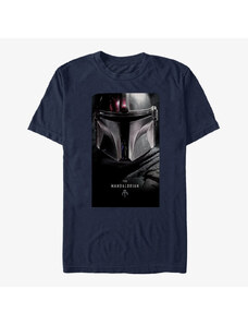 Pánské tričko Merch Star Wars: The Mandalorian - Hero Shot Unisex T-Shirt Navy Blue