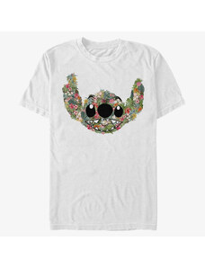 Pánské tričko Merch Disney Lilo & Stitch - Stitch Floral Unisex T-Shirt White