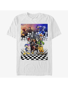 Pánské tričko Merch Disney Kingdom Hearts - Group Checkers Unisex T-Shirt White