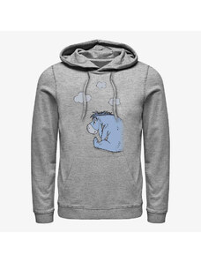 Pánská mikina Merch Disney Winnie The Pooh - Cloudy Eeyore Unisex Hoodie Heather Grey