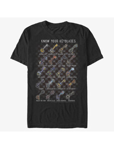 Pánské tričko Merch Disney Kingdom Hearts - Keyblades Chart Unisex T-Shirt Black