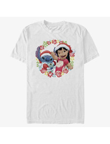 Pánské tričko Merch Disney Lilo & Stitch - Lilo and Stitch Holiday Unisex T-Shirt White