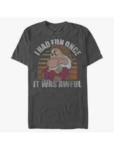 Pánské tričko Merch Disney Snow White - No Fun Unisex T-Shirt Dark Heather Grey