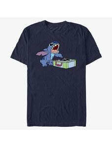 Pánské tričko Merch Disney Lilo & Stitch - DJ Stitch Unisex T-Shirt Navy Blue