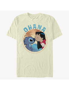 Pánské tričko Merch Disney Lilo & Stitch - Lilo And Stitch Ohana Unisex T-Shirt Natural