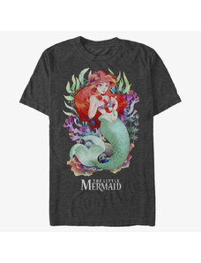 Pánské tričko Merch Disney The Little Mermaid - Anime Unisex T-Shirt Dark Heather Grey