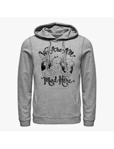 Pánská mikina Merch Disney Alice in Wonderland - All Mad Here Unisex Hoodie Heather Grey