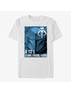 Pánské tričko Merch Star Wars: The Mandalorian - Good Odds Unisex T-Shirt White