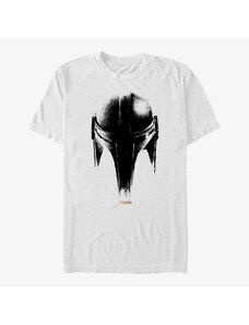 Pánské tričko Merch Star Wars: The Mandalorian - Sketch Helm Unisex T-Shirt White