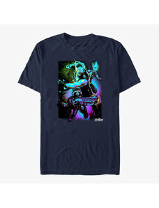 Pánské tričko Merch Marvel Avengers: Infinity War - Troubled Three Unisex T-Shirt Navy Blue