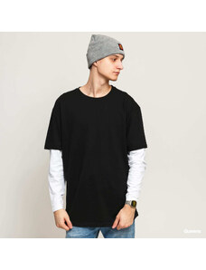 Pánské tričko Urban Classics Oversized Shaped Double Layer LS Tee Black/ White