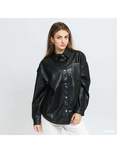Dámská bunda Urban Classics Ladies Faux Leather Overshirt Black