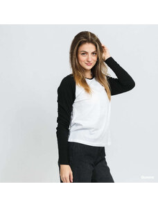Dámské tričko Urban Classics Ladies Contrast Raglan Longsleeve White / Black