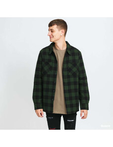 Pánská bunda Urban Classics Padded Check Flannel Shirt Green / Black