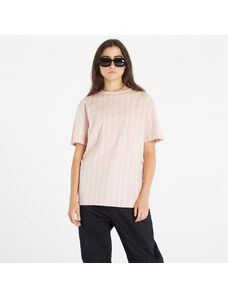 Dámské tričko Karl Kani Small Signature Pinstripe Os Tee Dusty Rose/ White