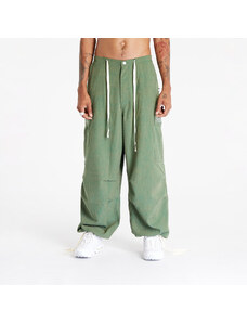 Pánské kalhoty PLEASURES Visitor Wide Fit Cargo Pants Green