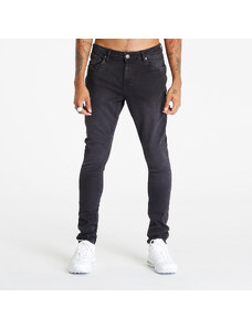 Pánské kalhoty Urban Classics Slim Fit Zip Jeans Real Black Washed