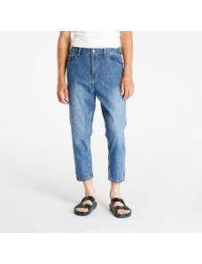 Pánské kalhoty Urban Classics Cropped Tapered Jeans Middeepblue