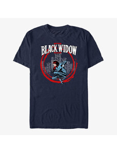 Pánské tričko Merch Marvel Avengers Classic - Widow In Circle Unisex T-Shirt Navy Blue