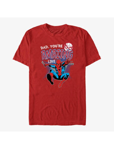 Pánské tričko Merch Marvel Spider-Man Classic - Amazing Like Dad Unisex T-Shirt Red