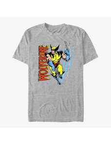 Pánské tričko Merch Marvel X-Men - Wolvie Claw Flip Unisex T-Shirt Heather Grey