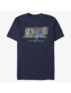 Pánské tričko Merch Marvel The Eternals - Silhouette Heads Unisex T-Shirt Navy Blue