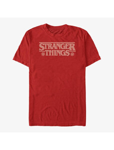 Pánské tričko Merch Netflix Stranger Things - Knitted Logo Unisex T-Shirt Red