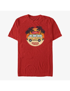 Pánské tričko Merch Netflix Stranger Things - Surfer Boy Sunset Unisex T-Shirt Red