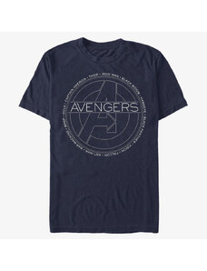 Pánské tričko Merch Marvel Avengers Classic - Avengers Names Unisex T-Shirt Navy Blue