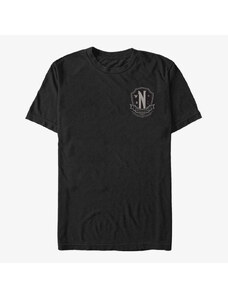 Pánské tričko Merch MGM Wednesday - EVERMORE CREST B&W SMALL Unisex T-Shirt Black