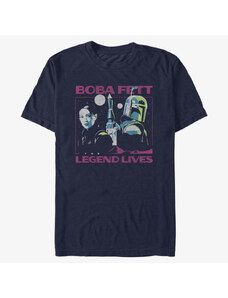 Pánské tričko Merch Star Wars Book of Boba Fett - Legend Lives Unisex T-Shirt Navy Blue