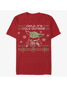 Pánské tričko Merch Star Wars: The Mandalorian - Child Outside Unisex T-Shirt Red