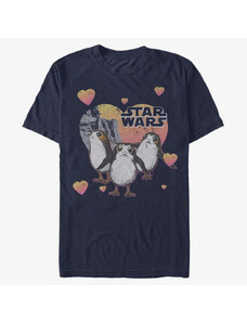 Pánské tričko Merch Star Wars: The Force Awakens - Porg Hearts Unisex T-Shirt Navy Blue