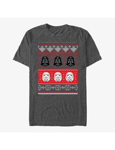 Pánské tričko Merch Star Wars: Classic - Holiday Helmet Unisex T-Shirt Dark Heather Grey